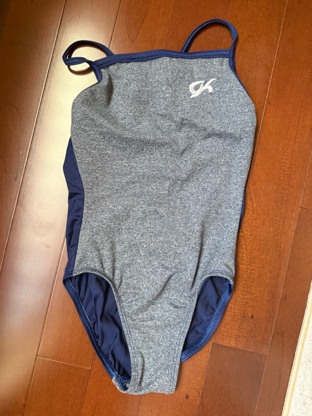 GK Gymnastics Heather and Navy Leotard